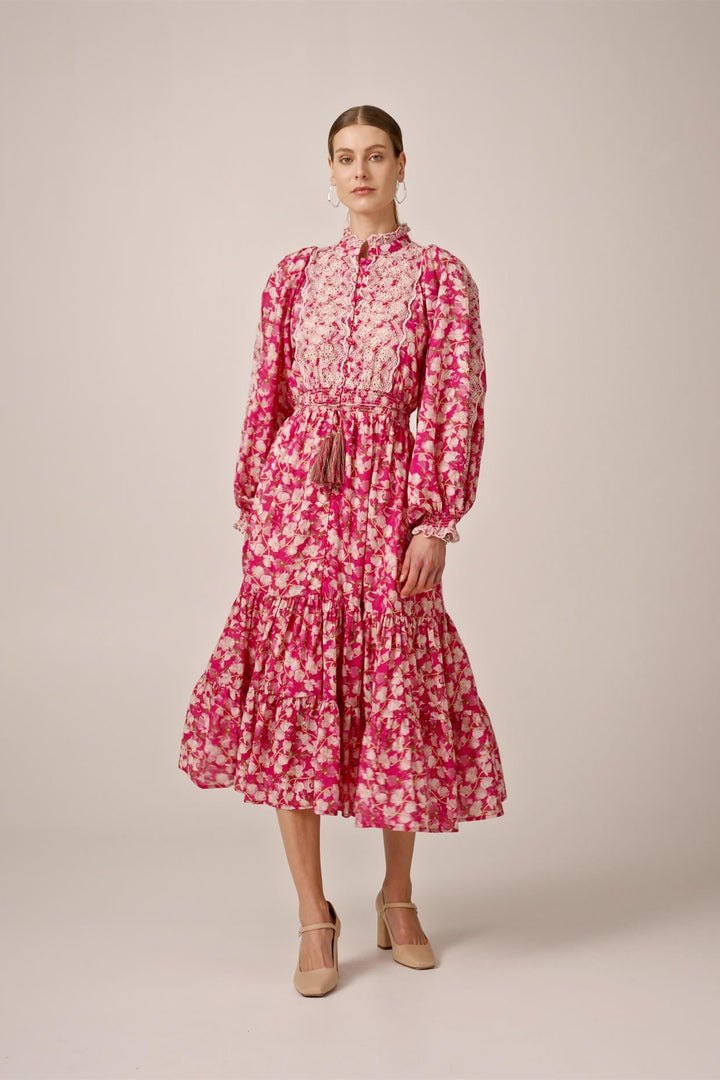 Cotton Slub Midi Dress Poppy Meadow | Kjoler | Smuk - Dameklær på nett