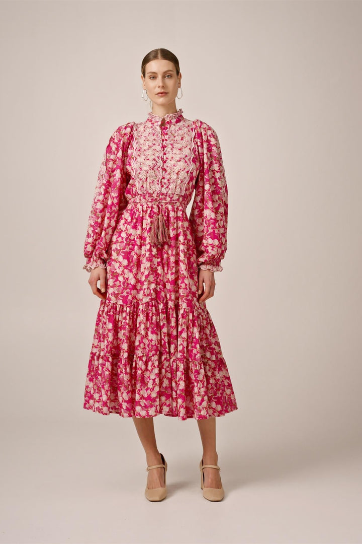 Cotton Slub Midi Dress Poppy Meadow | Kjoler | Smuk - Dameklær på nett