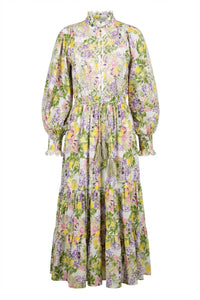 Cotton Slub Midi Dress Summer Lilacs