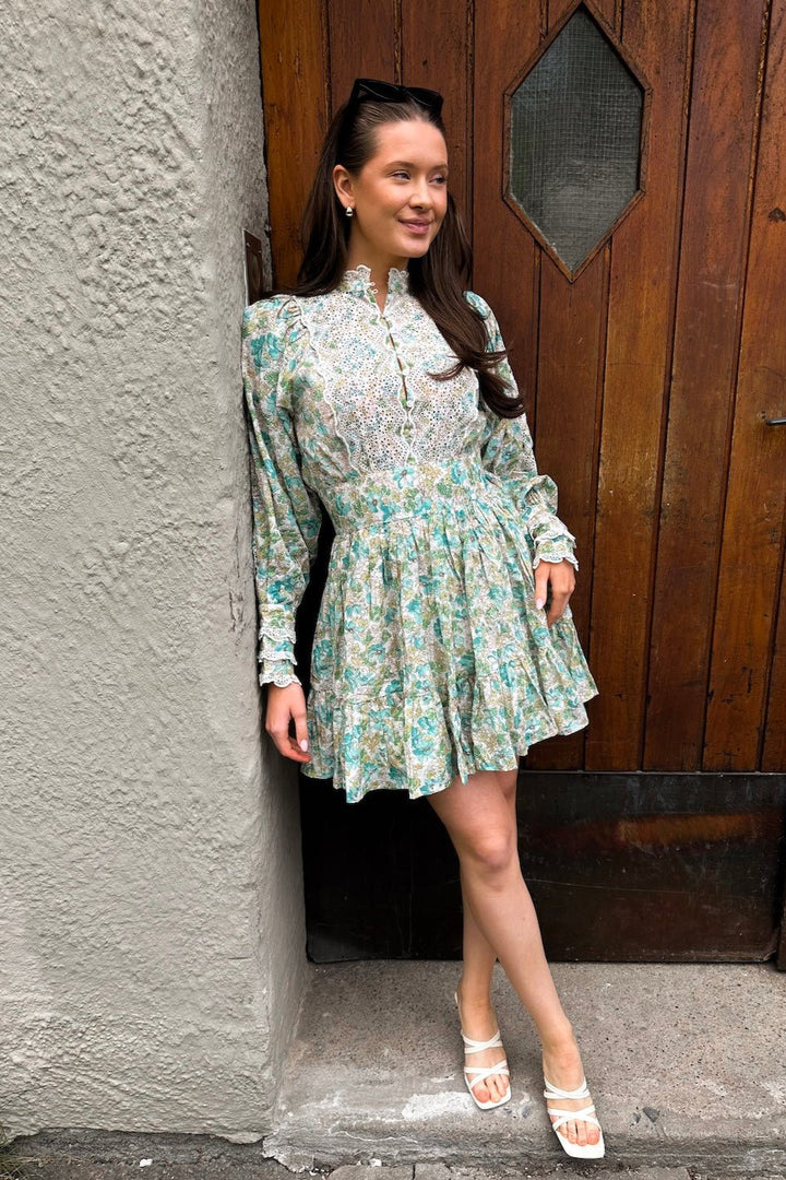 Cotton Slub Mini Dress Anemone Fields | Kjoler | Smuk - Dameklær på nett