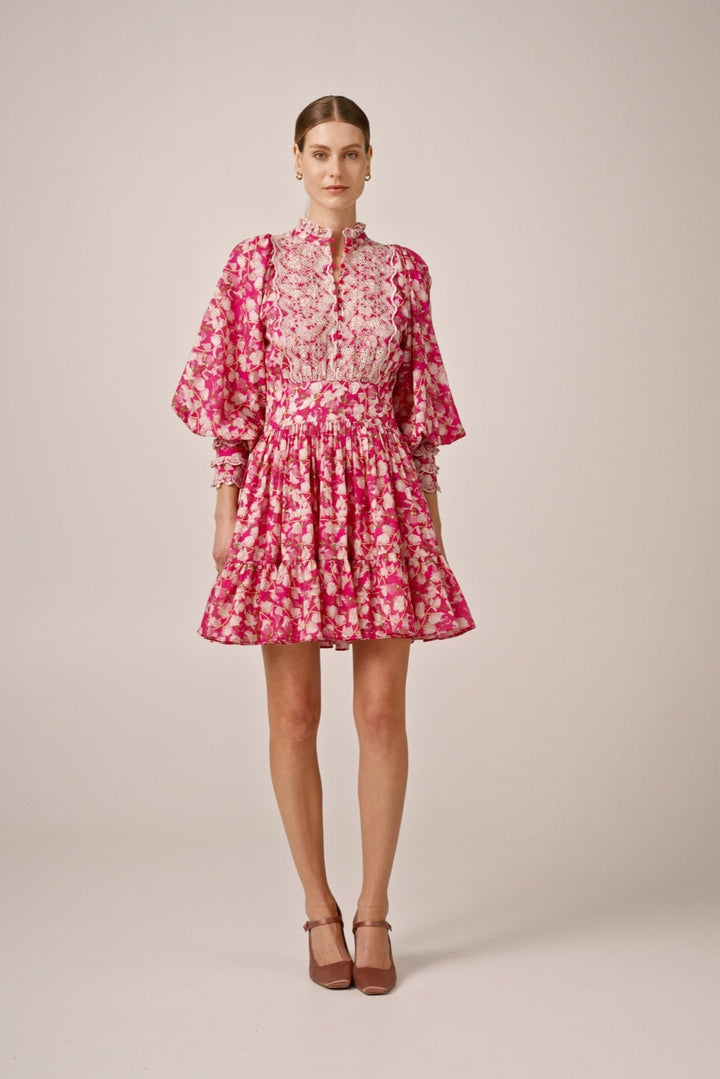 Cotton Slub Mini Dress Poppy Meadow | Kjoler | Smuk - Dameklær på nett