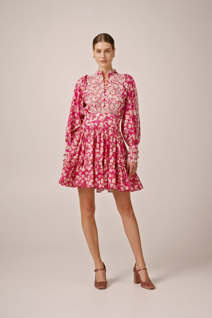 Cotton Slub Mini Dress Poppy Meadow | Kjoler | Smuk - Dameklær på nett