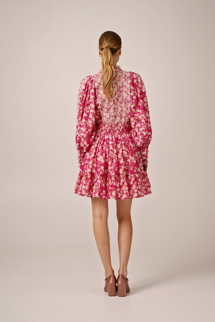 Cotton Slub Mini Dress Poppy Meadow | Kjoler | Smuk - Dameklær på nett