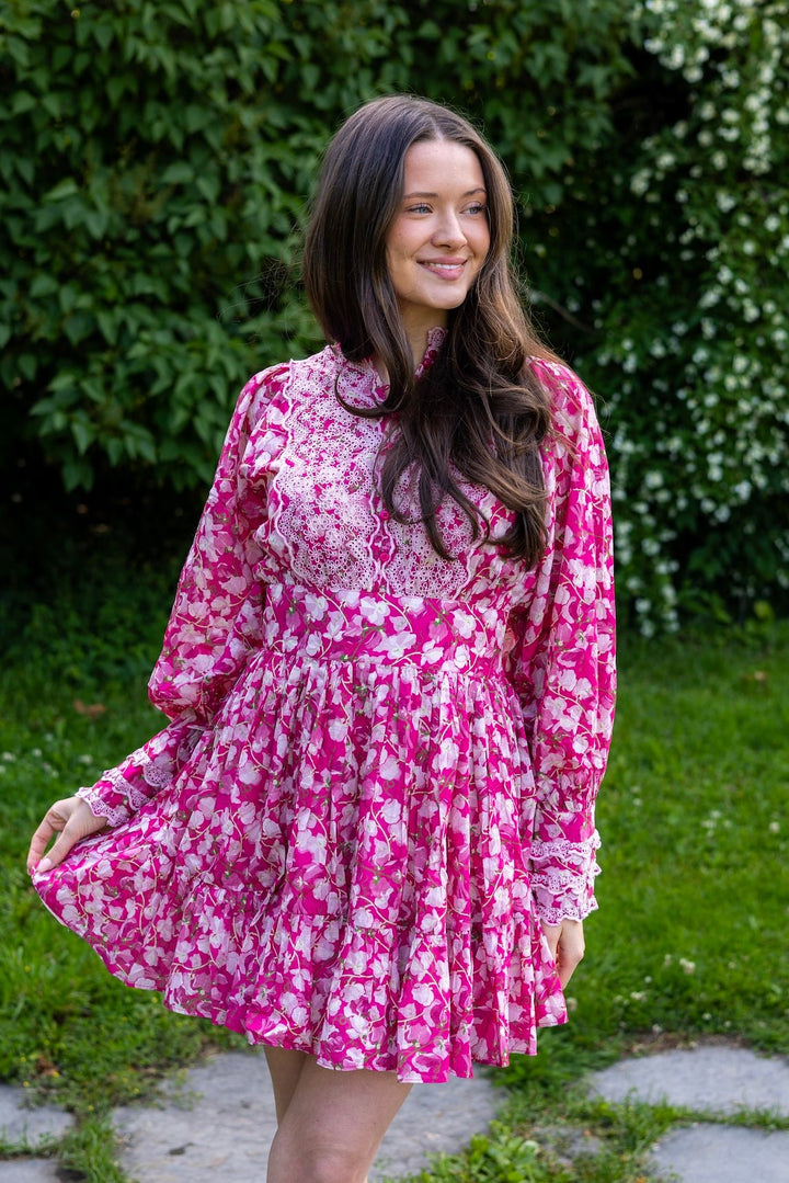 Cotton Slub Mini Dress Poppy Meadow | Kjoler | Smuk - Dameklær på nett