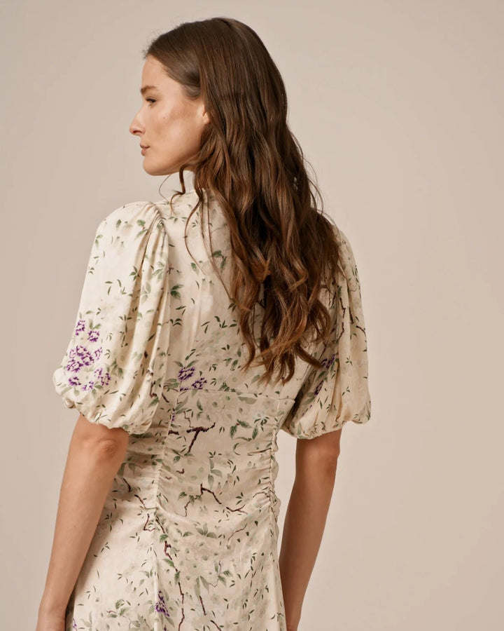 Crepe Satin Rouching Gown Dreamy Lilac | Kjoler | Smuk - Dameklær på nett