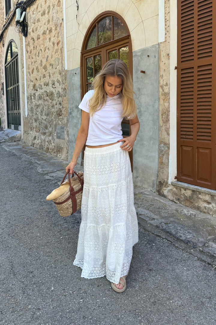 Sofia Long Skirt White Lace