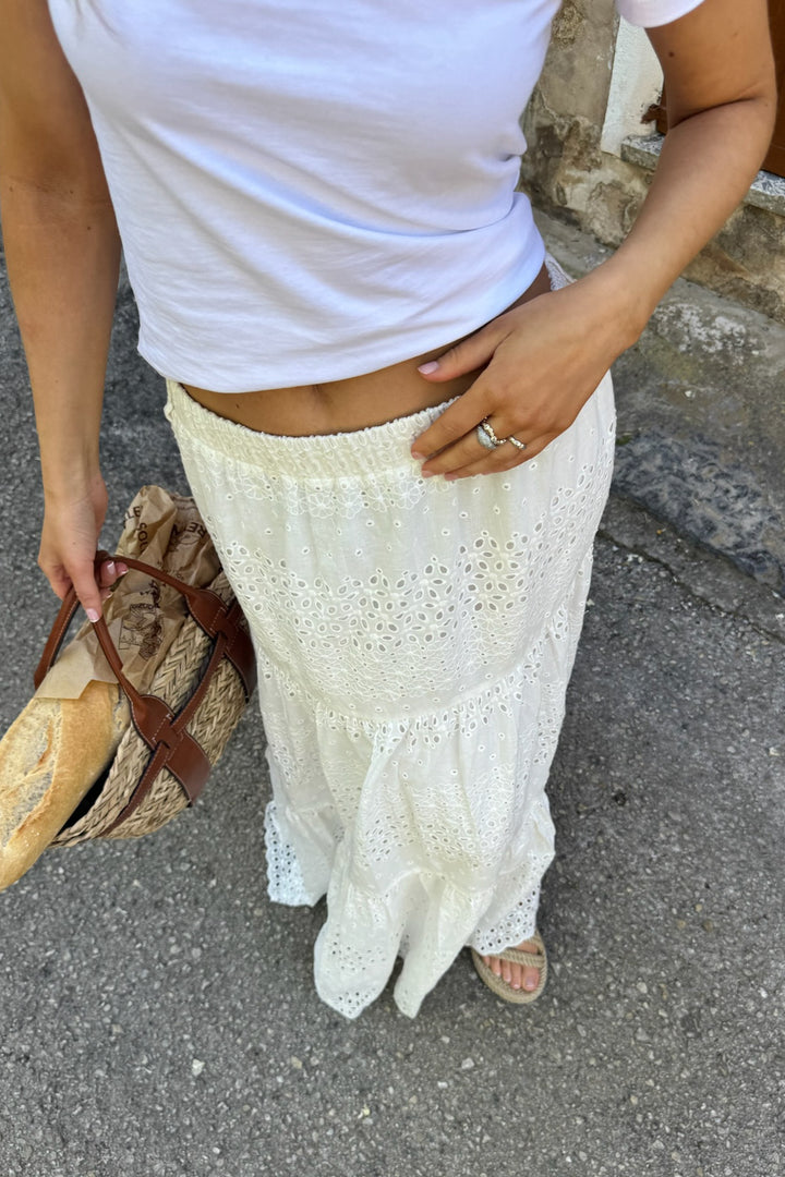Sofia Long Skirt White Lace