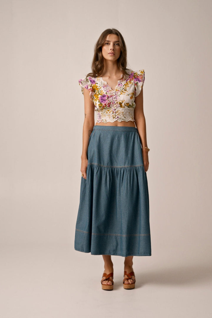Denim Classic Skirt French Blue | Skjørt | Smuk - Dameklær på nett
