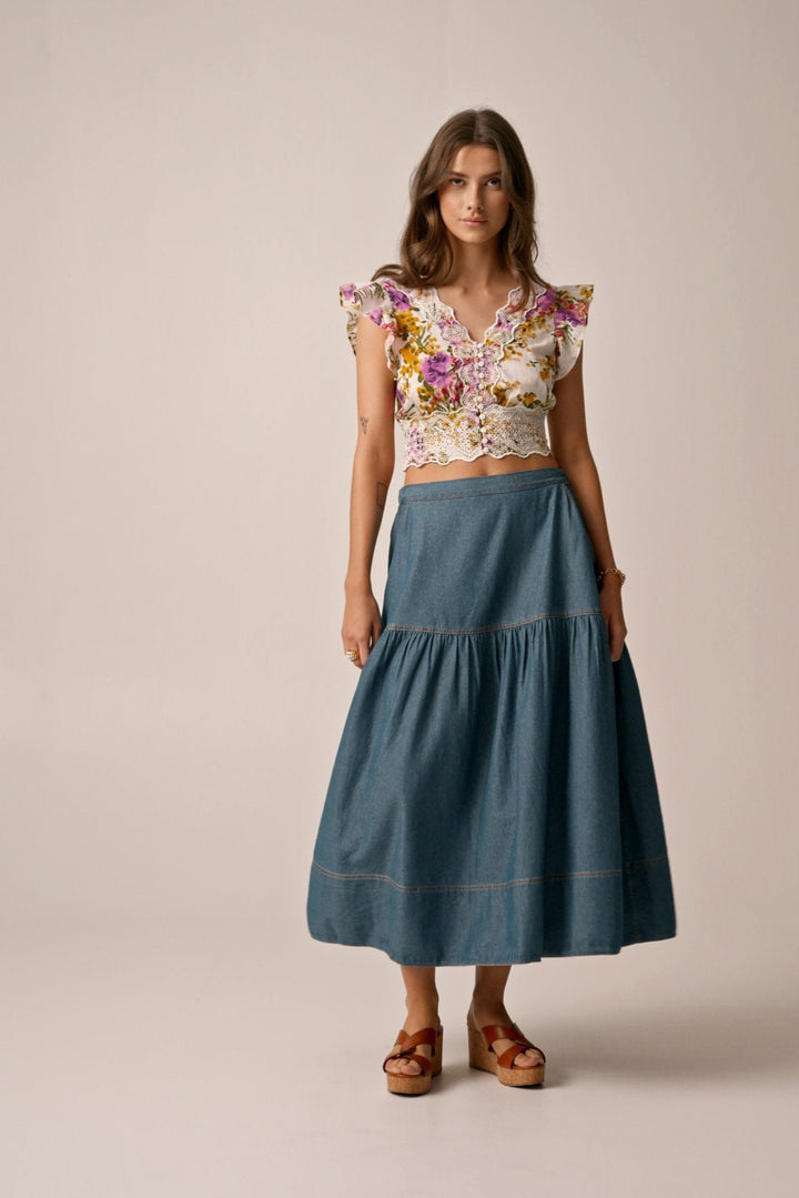 Denim Classic Skirt French Blue | Skjørt | Smuk - Dameklær på nett