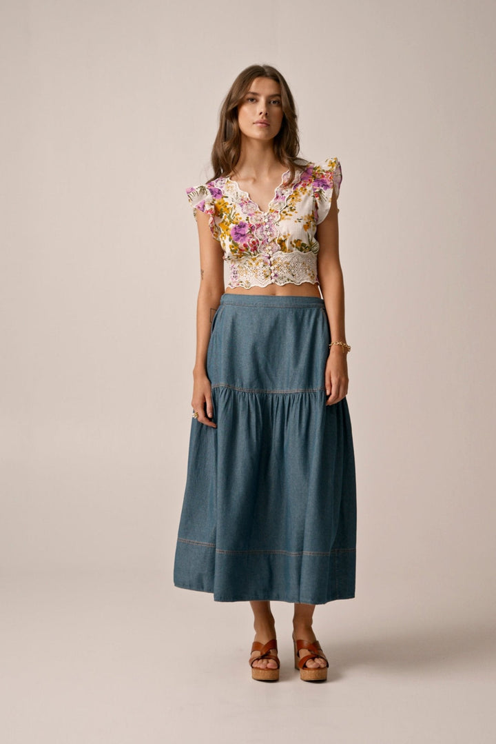 Denim Classic Skirt French Blue | Skjørt | Smuk - Dameklær på nett