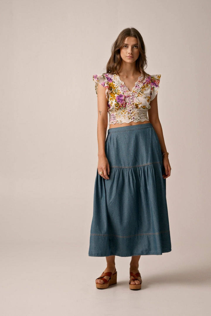 Denim Classic Skirt French Blue | Skjørt | Smuk - Dameklær på nett