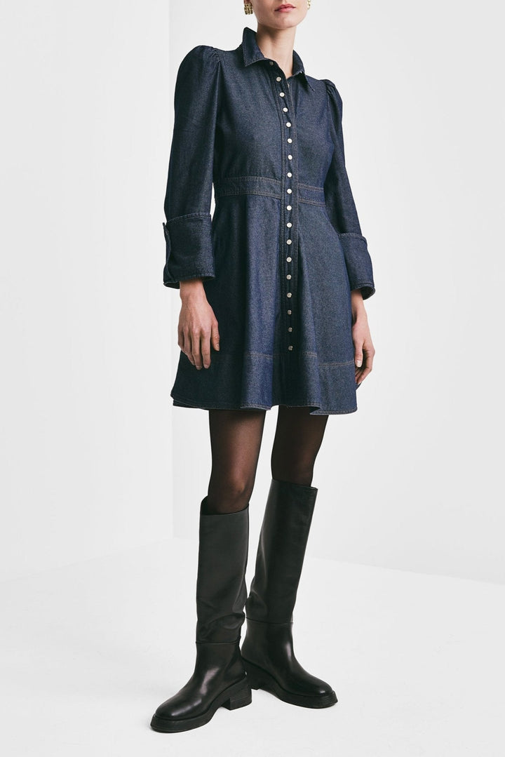 Denim Mini Dress Dark Blue | Kjoler | Smuk - Dameklær på nett