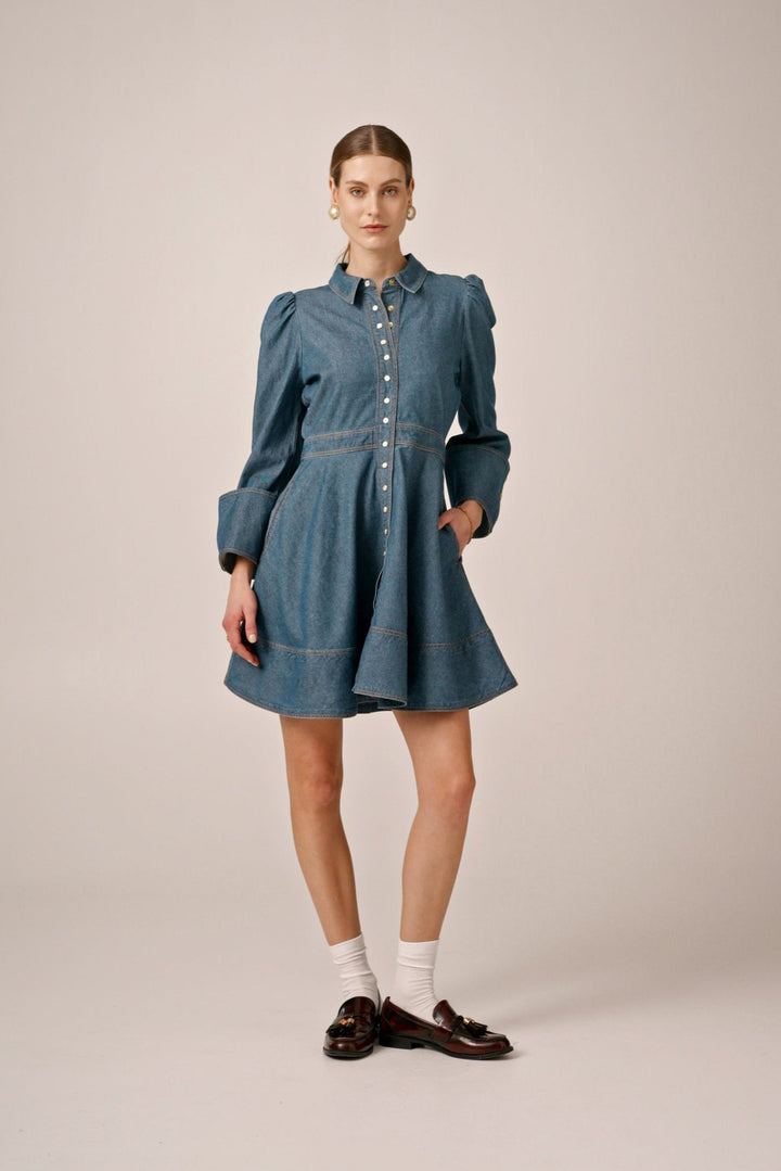 Denim Mini Dress French Blue | Kjoler | Smuk - Dameklær på nett