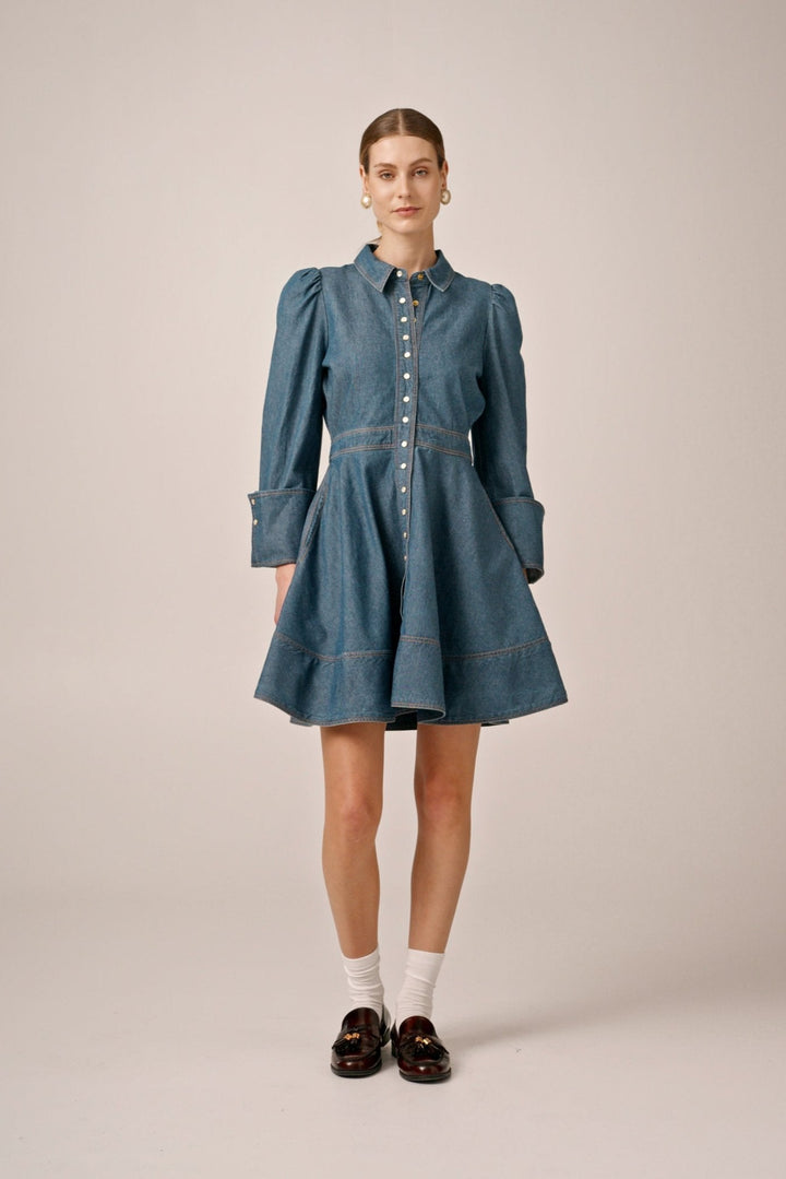 Denim Mini Dress French Blue | Kjoler | Smuk - Dameklær på nett