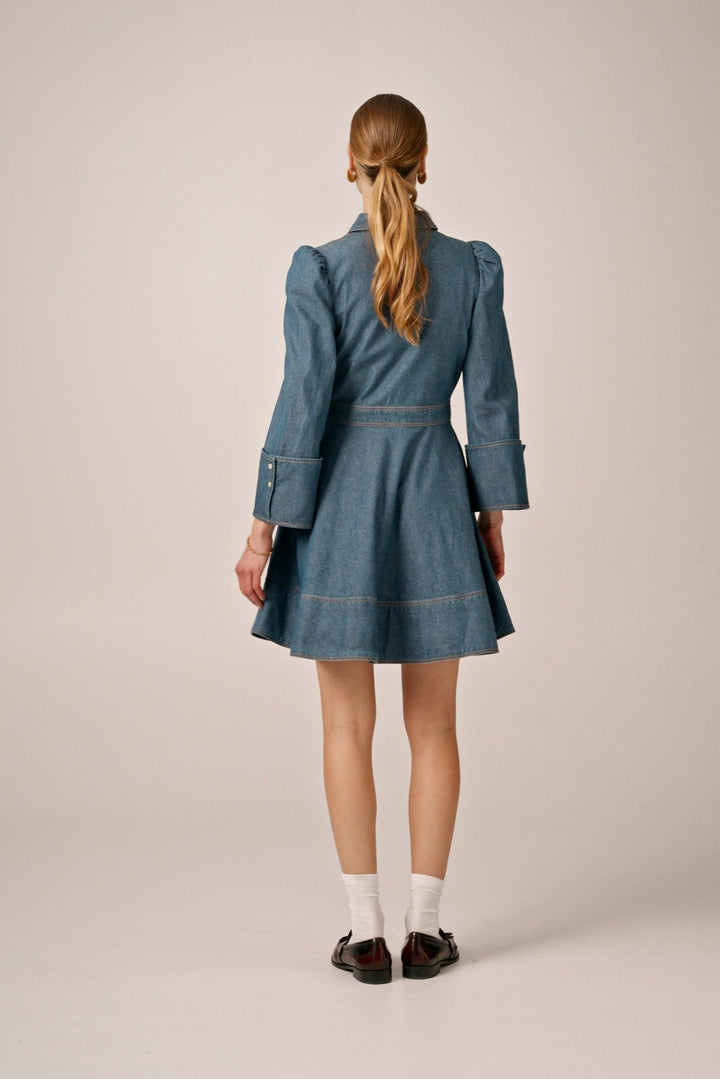 Denim Mini Dress French Blue | Kjoler | Smuk - Dameklær på nett