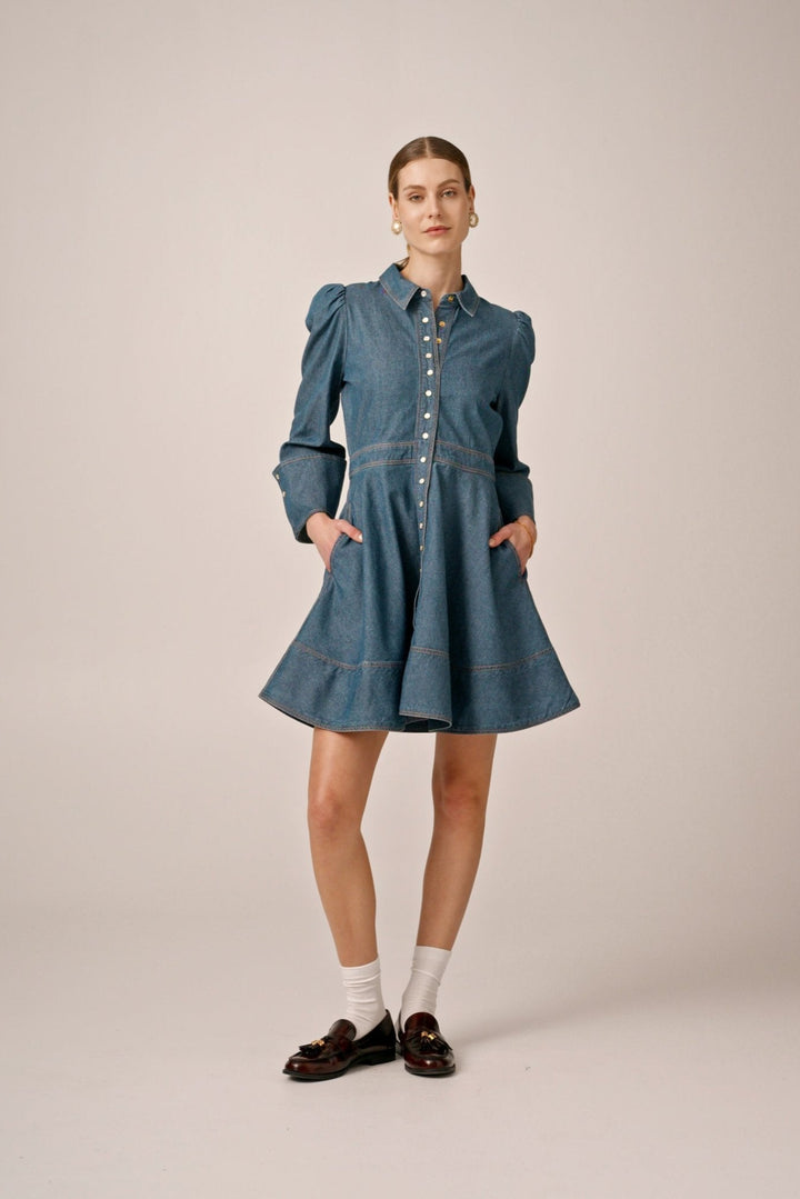 Denim Mini Dress French Blue | Kjoler | Smuk - Dameklær på nett