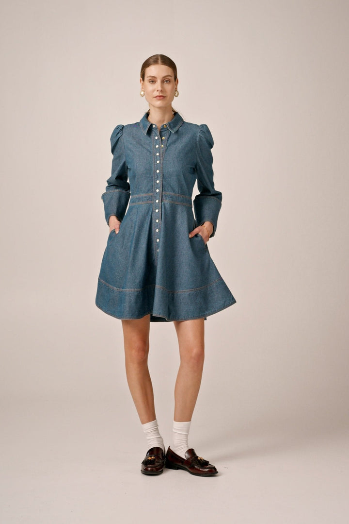 Denim Mini Dress French Blue | Kjoler | Smuk - Dameklær på nett