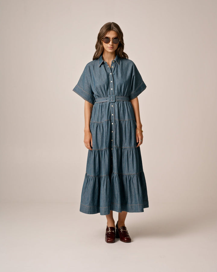 Denim Shirt Dress French Blue | Kjoler | Smuk - Dameklær på nett