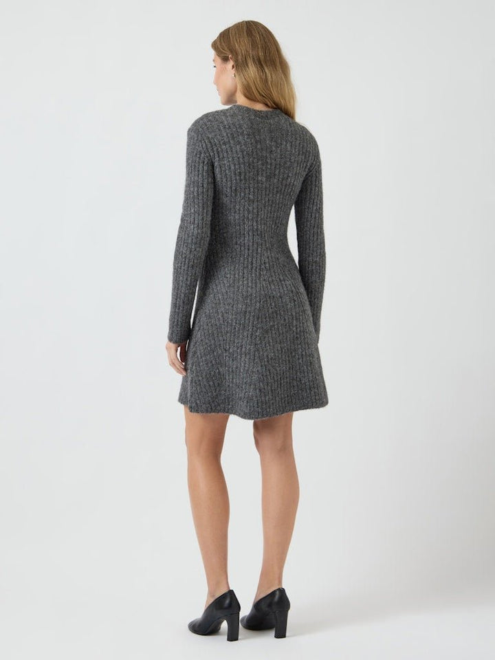 Dolly Ls Knit Dress Medium Grey Melange | Kjoler | Smuk - Dameklær på nett