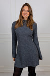 Dolly Ls Knit Dress Medium Grey Melange
