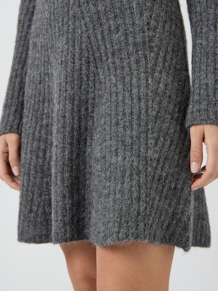 Dolly Ls Knit Dress Medium Grey Melange | Kjoler | Smuk - Dameklær på nett