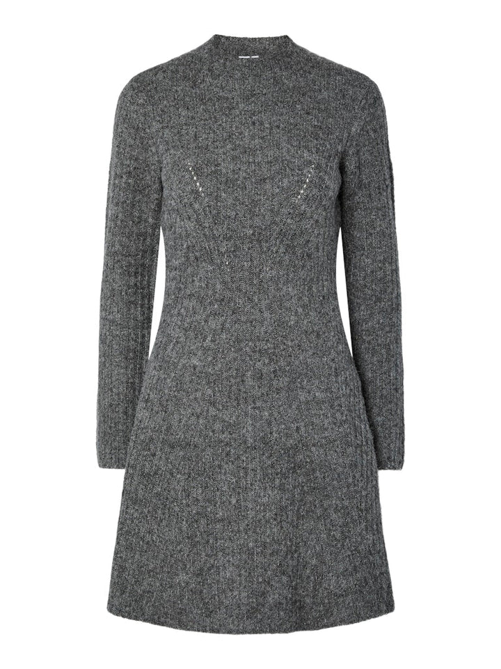 Dolly Ls Knit Dress Medium Grey Melange | Kjoler | Smuk - Dameklær på nett