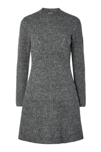 Dolly Ls Knit Dress Medium Grey Melange