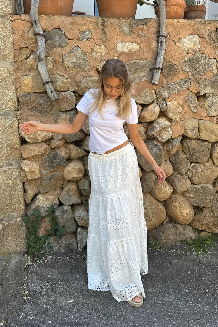 Sofia Long Skirt White Lace