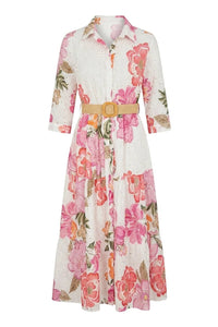 Eira Midi Dress Pink Flower