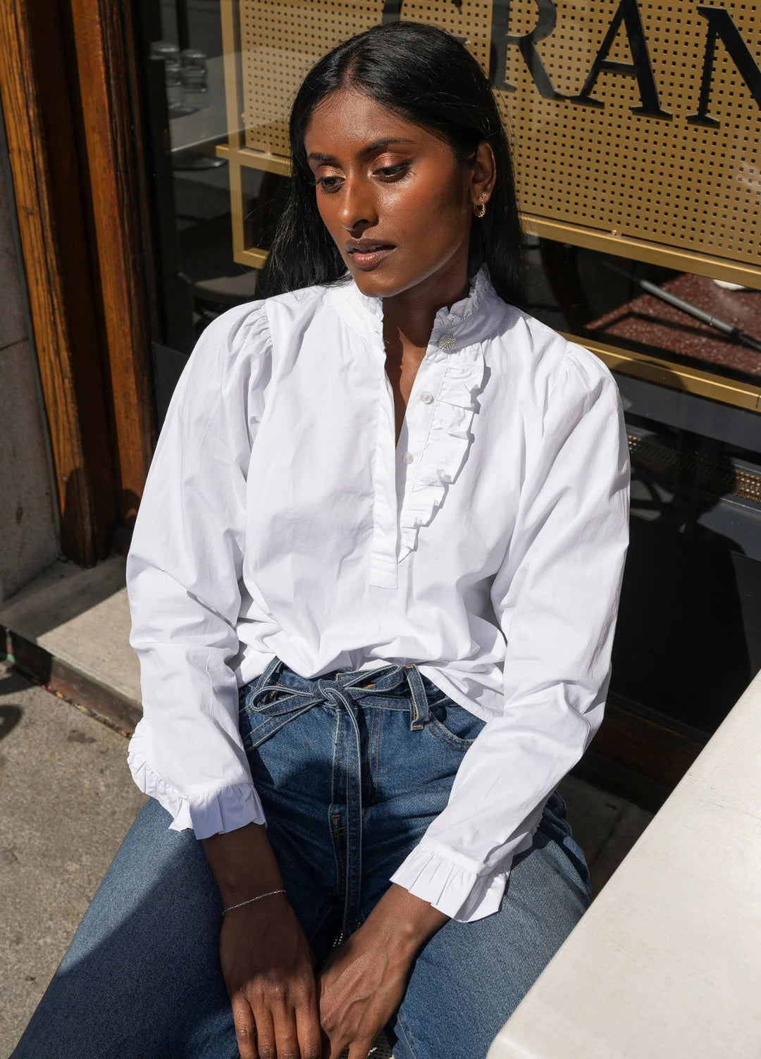 Ella Blouse Sugar White Poplin | Skjorter og bluser | Smuk - Dameklær på nett