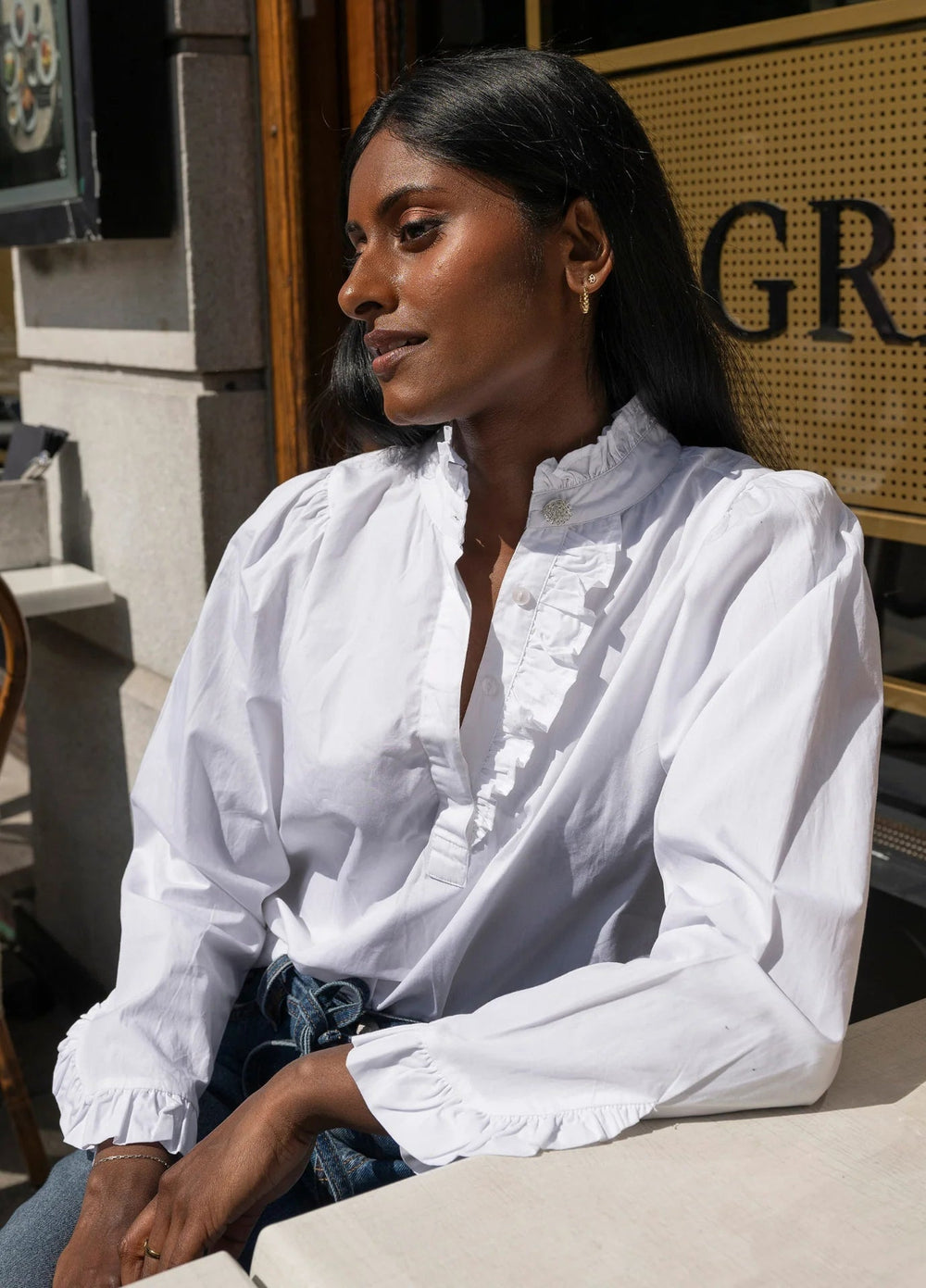 Ella Blouse Sugar White Poplin | Skjorter og bluser | Smuk - Dameklær på nett