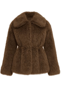 Ellie Fake Fur Jacket Brown