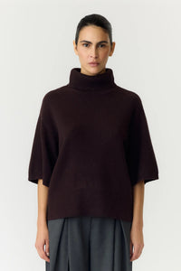 Emila 2/4 Wool Knit Pullover Coffee Bean