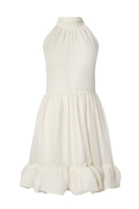 Fern Halterneck Ruffled Mini Dress White