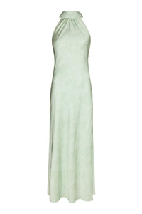 Fiona Pattern Satin Dress Light Green