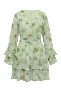 Florella Short Dress Dusty Green