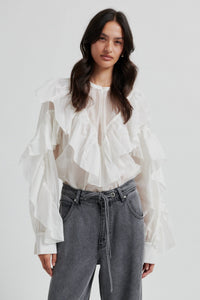 Fria Frill Blouse Tofu