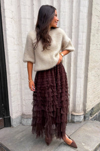 Frill Midi Skirt Choco