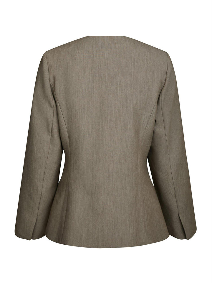 Frillis Fitted Blazer Dark Sand | Blazer | Smuk - Dameklær på nett