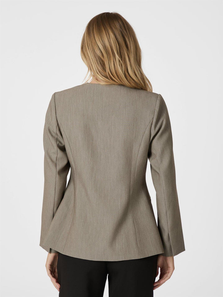 Frillis Fitted Blazer Dark Sand | Blazer | Smuk - Dameklær på nett