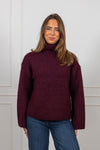 Gabriella Ls Knit High Neck Fig Melange