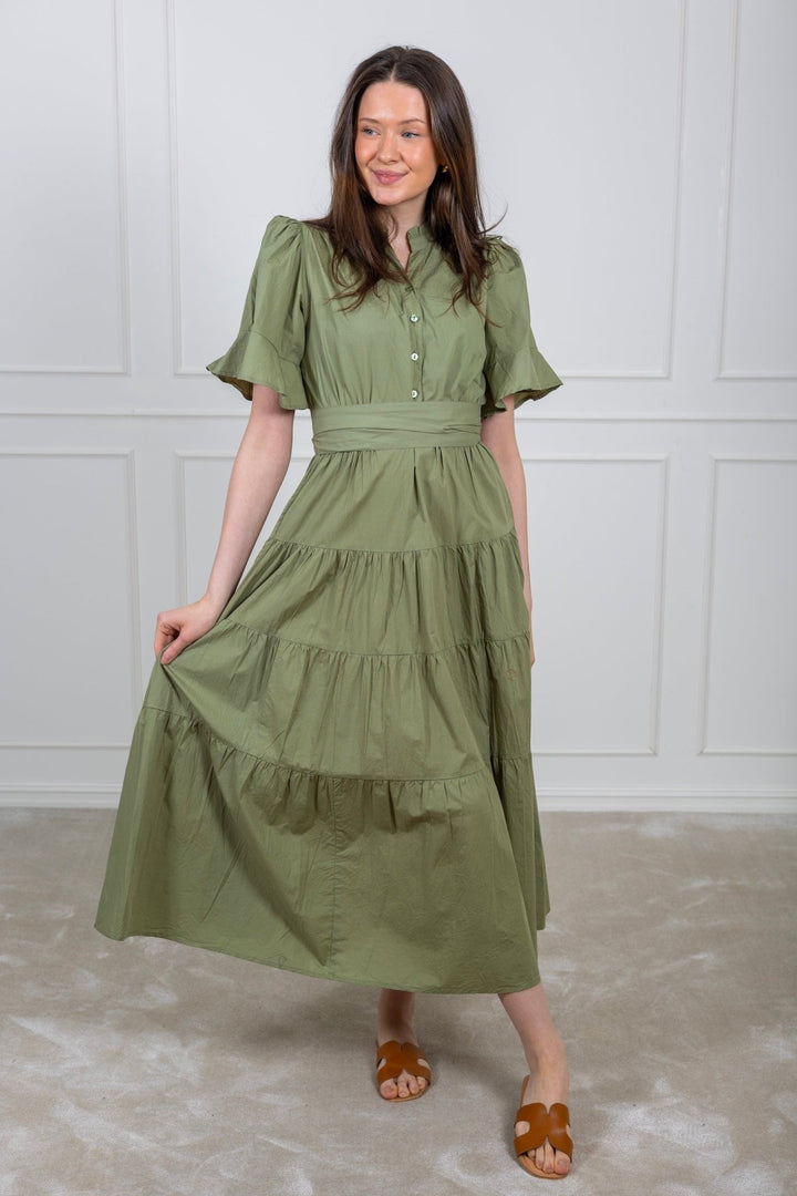 Gaia Dress Sage Poplin | Kjoler | Smuk - Dameklær på nett