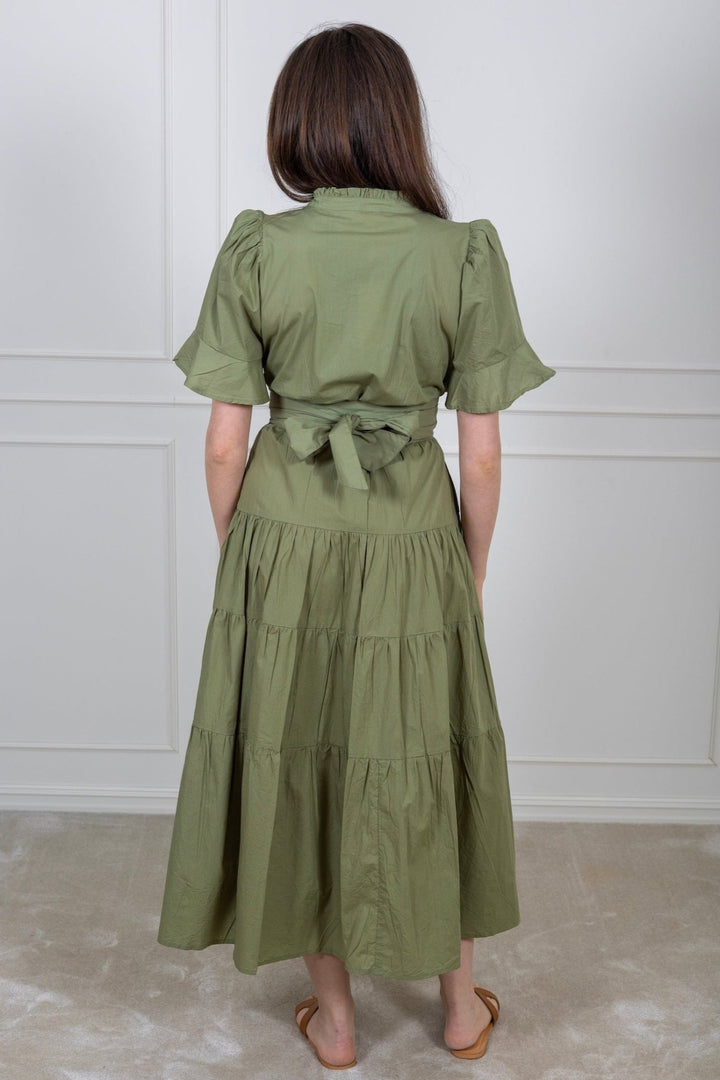 Gaia Dress Sage Poplin | Kjoler | Smuk - Dameklær på nett
