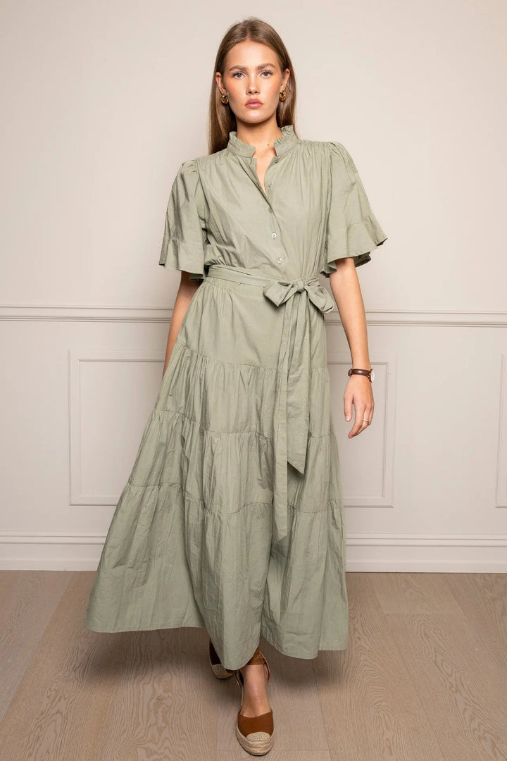 Gaia Dress Sage Poplin | Kjoler | Smuk - Dameklær på nett