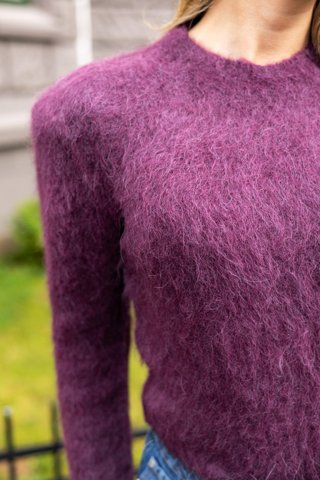 Hairy Knit Fitted Sweater Burgundy | Genser | Smuk - Dameklær på nett