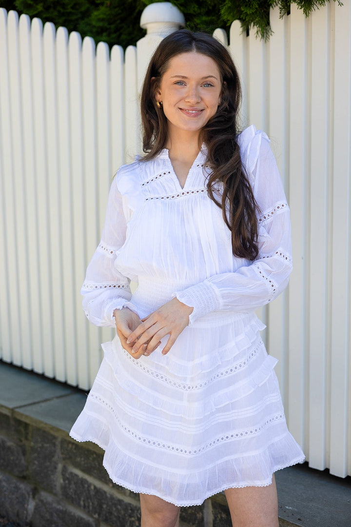 Harmoni S Voile Dress White