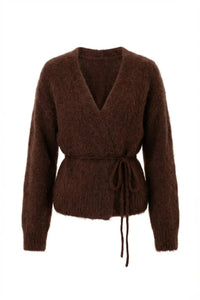 Ida Wrap Cardigan Dark Brown