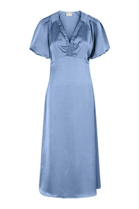 Illana Heavy Sateen Dress Smoke Blue