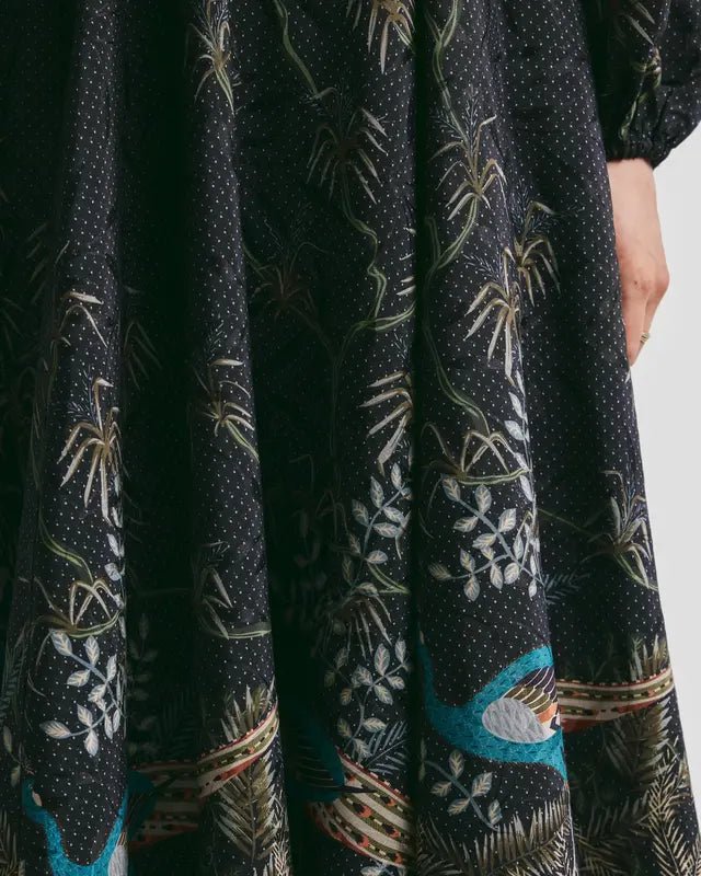 Jacquard Midi Dress Blue Peacock | Kjoler | Smuk - Dameklær på nett