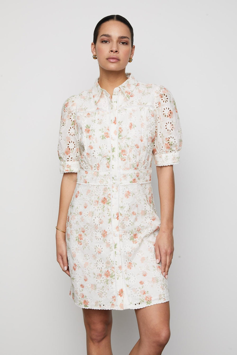 Juno Dress White Rose Print | Kjoler | Smuk - Dameklær på nett